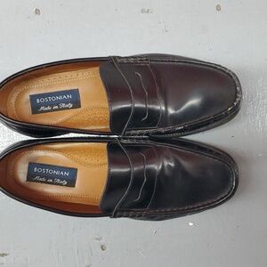 Bostonian Loafers Exellent Used Condition Size 11.5 Mens Black/Oxblood Leather